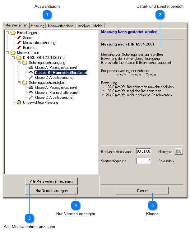 Einstellungen / Messverfahren
