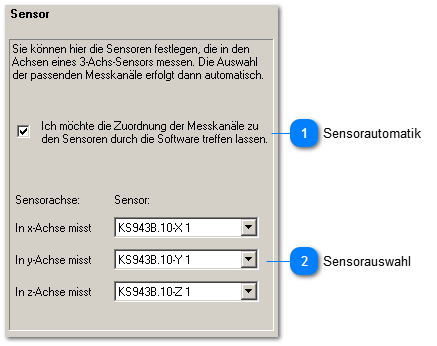 Einstellungen für Sensor