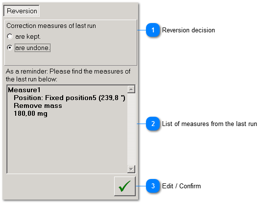 Reversion of mass changes from a previous run